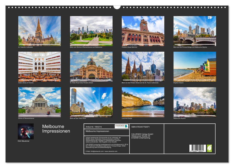 Melbourne Impressionen (CALVENDO Wandkalender 2026)