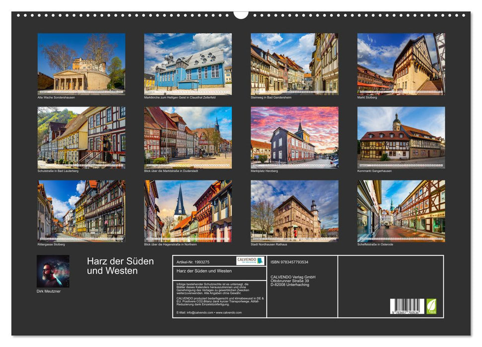 Harz der Süden und Westen (CALVENDO Wandkalender 2026)