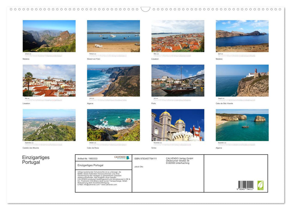 Einzigartiges Portugal (CALVENDO Wandkalender 2026)