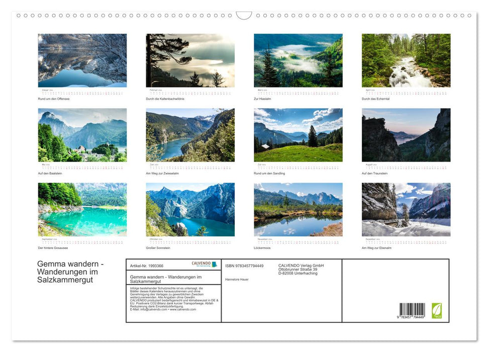 Gemma wandern - Wanderungen im Salzkammergut (CALVENDO Wandkalender 2026)