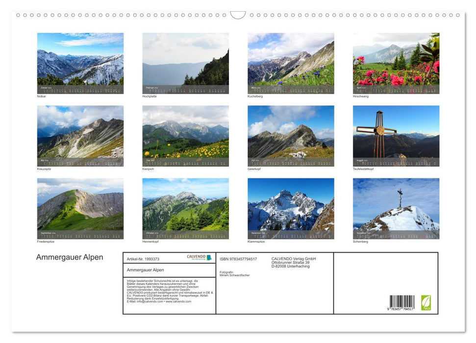 Ammergauer Alpen (CALVENDO Wandkalender 2026)