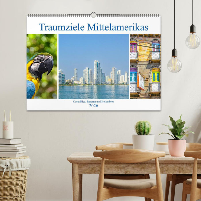 Traumziele Mittelamerikas - Costa Rica, Panama und Kolumbien (CALVENDO Wandkalender 2026)