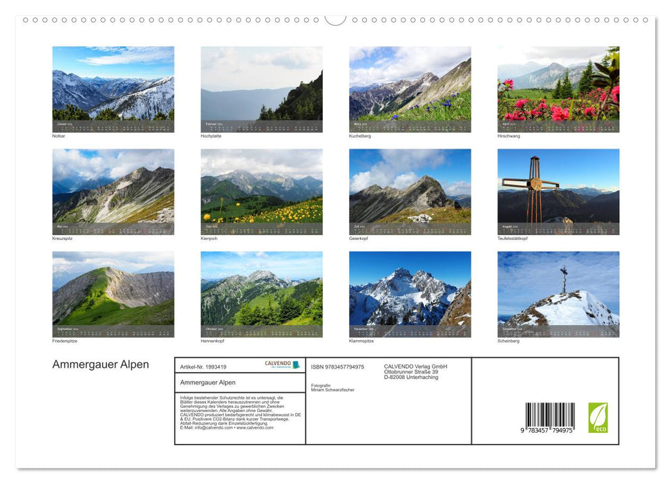 Ammergauer Alpen (CALVENDO Premium Wandkalender 2026)