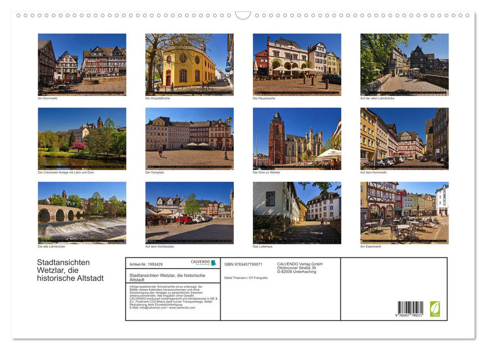 Stadtansichten Wetzlar, die historische Altstadt (CALVENDO Wandkalender 2026)