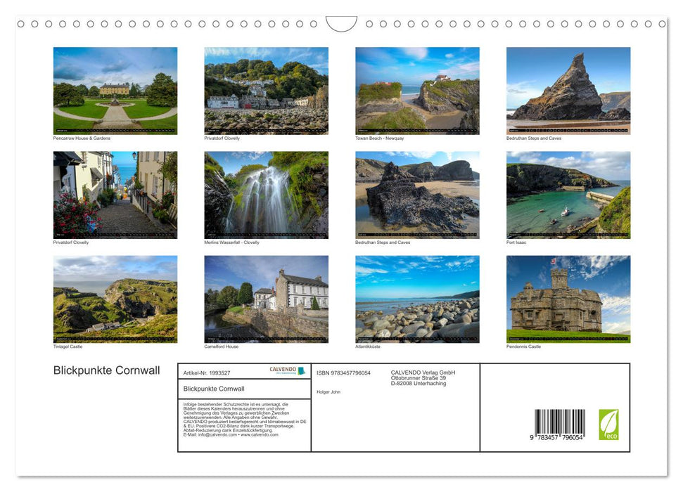 Blickpunkte Cornwall (CALVENDO Wandkalender 2026)