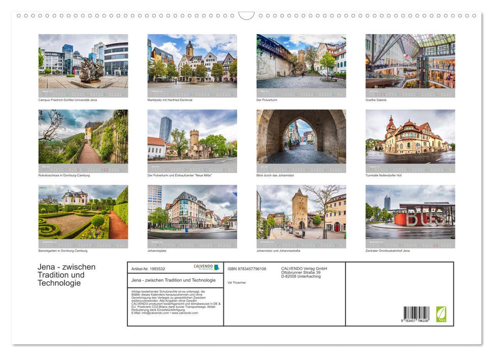 Jena - zwischen Tradition und Technologie (CALVENDO Wandkalender 2026)