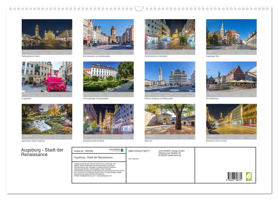 Augsburg - Stadt der Renaissance (CALVENDO Wandkalender 2026)