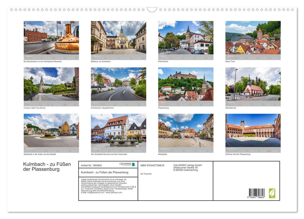 Kulmbach - zu Füßen der Plassenburg (CALVENDO Wandkalender 2026)