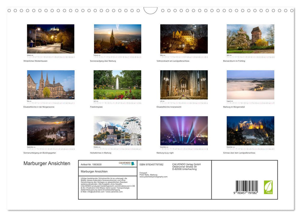 Marburger Ansichten (CALVENDO Wandkalender 2026)