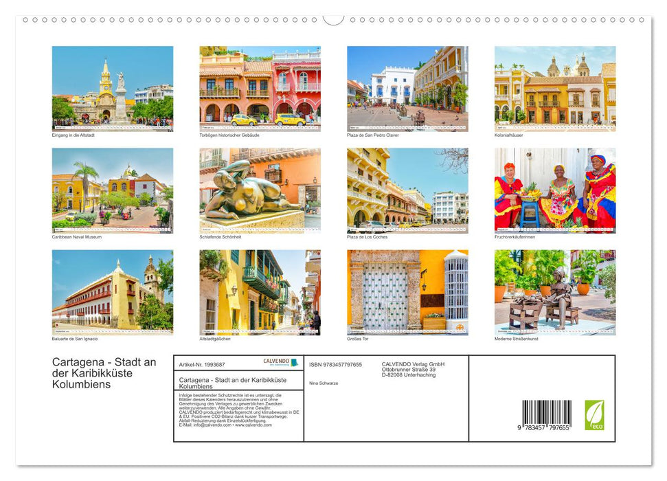 Cartagena - Stadt an der Karibikküste Kolumbiens (CALVENDO Premium Wandkalender 2026)