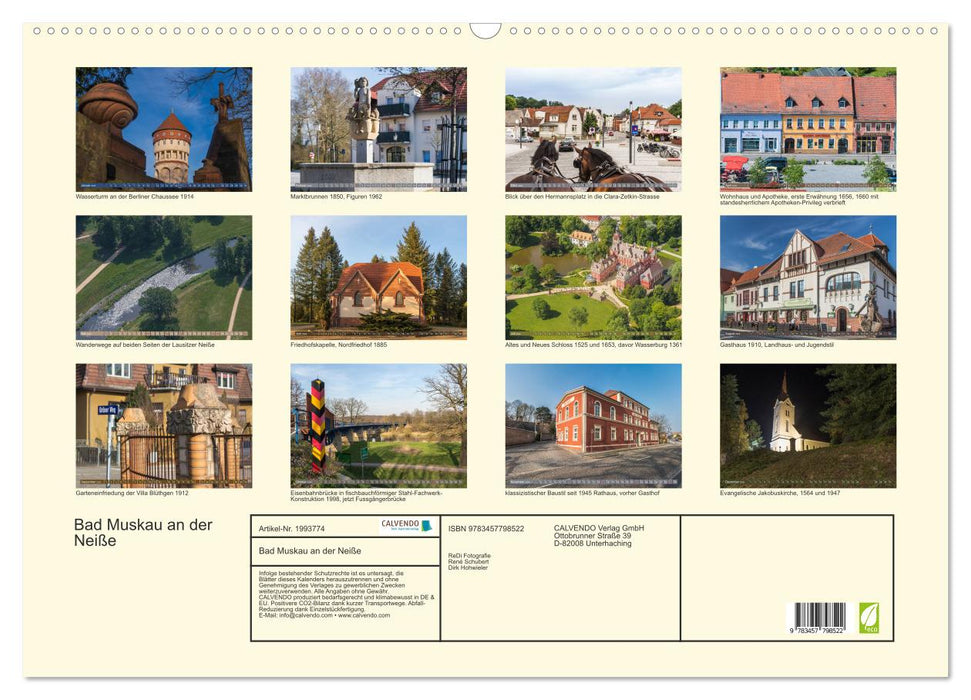 Bad Muskau an der Neiße (CALVENDO Wandkalender 2026)