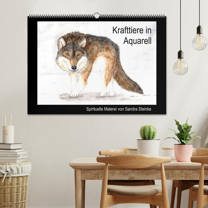 Krafttiere in Aquarell (CALVENDO Wandkalender 2026)