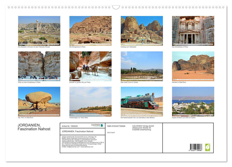 JORDANIEN, Faszination Nahost (CALVENDO Wandkalender 2026)