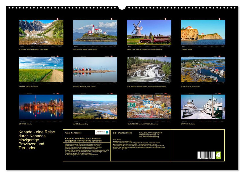 Kanada - eine Reise durch Kanadas einzigartige Provinzen und Territorien (CALVENDO Wandkalender 2026)