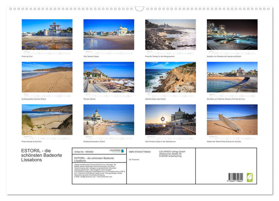 ESTORIL - die schönsten Badeorte Lissabons (CALVENDO Wandkalender 2026)