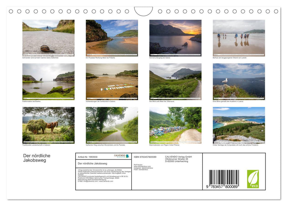 Der nördliche Jakobsweg (CALVENDO Wandkalender 2026)