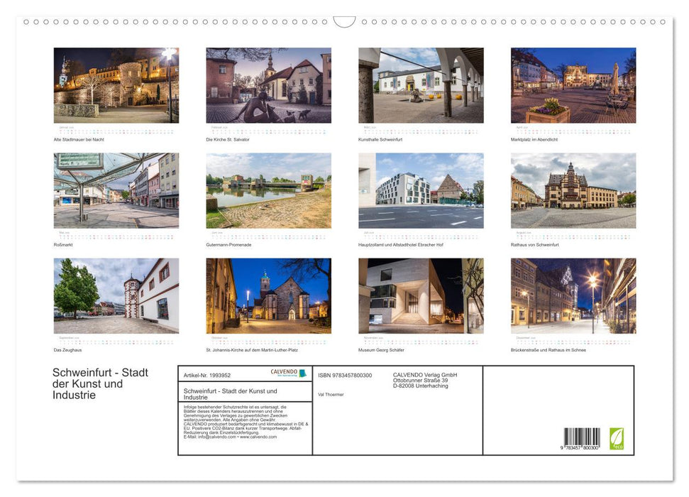 Schweinfurt - Stadt der Kunst und Industrie (CALVENDO Wandkalender 2026)