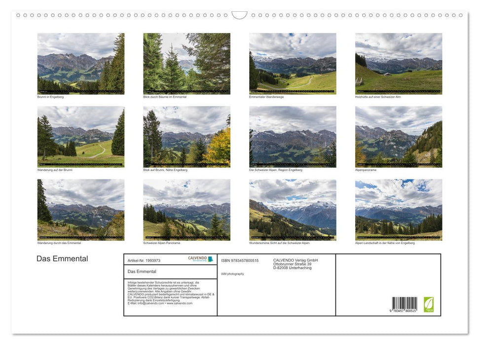 Das Emmental (CALVENDO Wandkalender 2026)