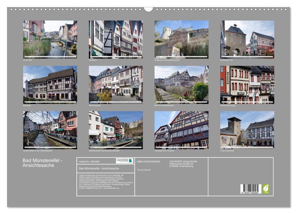 Bad Münstereifel - Ansichtssache (CALVENDO Wandkalender 2026)