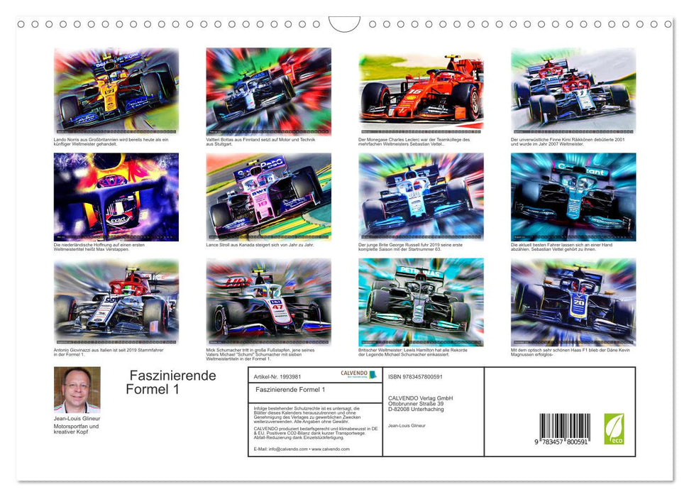 Faszinierende Formel 1 (CALVENDO Wandkalender 2026)
