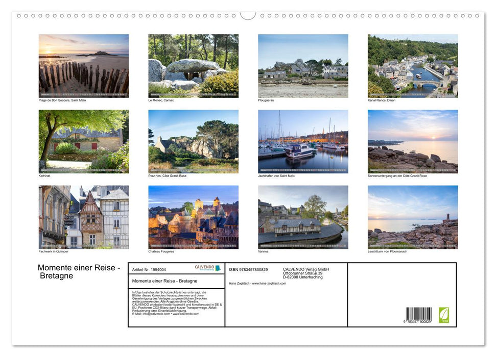 Momente einer Reise - Bretagne (CALVENDO Wandkalender 2026)
