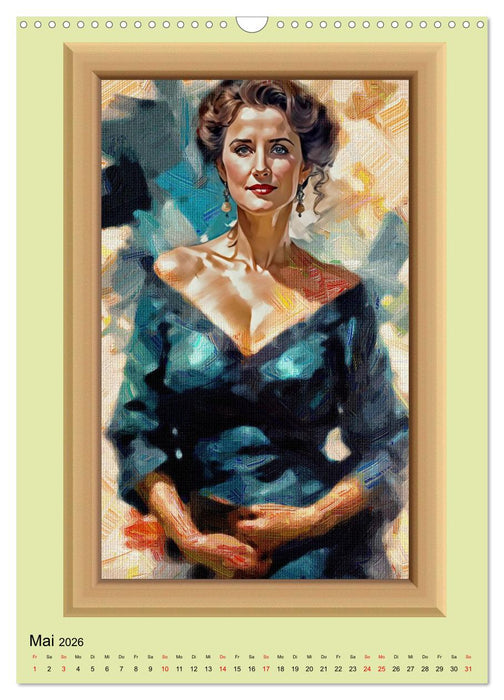 Das Wesentliche im Detail, Frauenporträts in Öl gemalt (CALVENDO Wandkalender 2026)