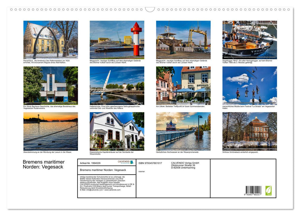 Bremens maritimer Norden: Vegesack (CALVENDO Wandkalender 2026)