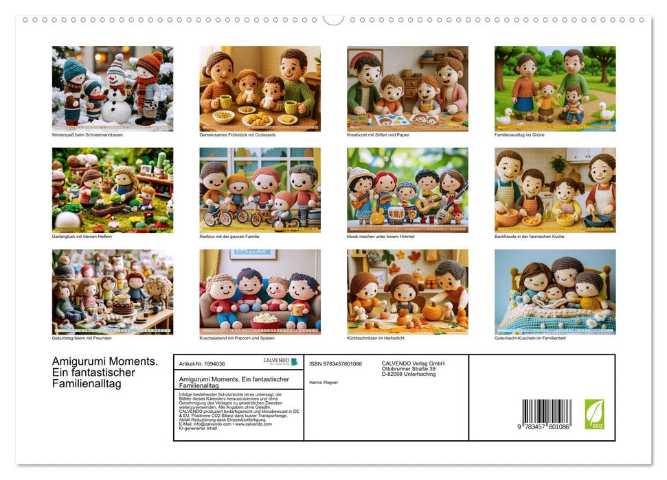 Amigurumi Moments. Ein fantastischer Familienalltag (CALVENDO Premium Wandkalender 2026)