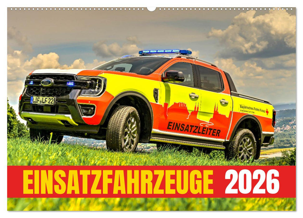 Einsatzfahrzeuge 112 (CALVENDO Wandkalender 2026)