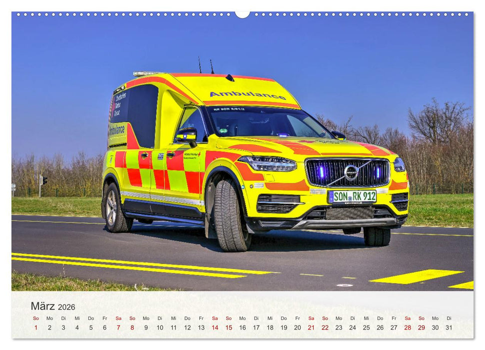 Einsatzfahrzeuge 112 (CALVENDO Premium Wandkalender 2026)