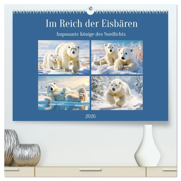 Im Reich der Eisbären. Imposante Könige des Nordlichts (CALVENDO Premium Wandkalender 2026)