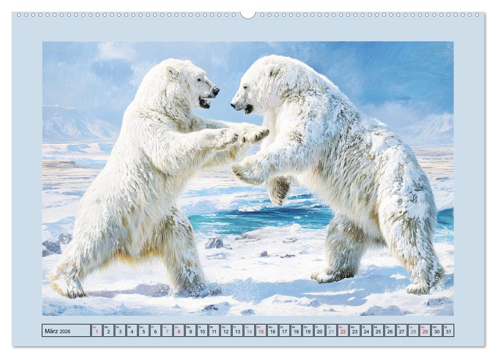 Im Reich der Eisbären. Imposante Könige des Nordlichts (CALVENDO Premium Wandkalender 2026)
