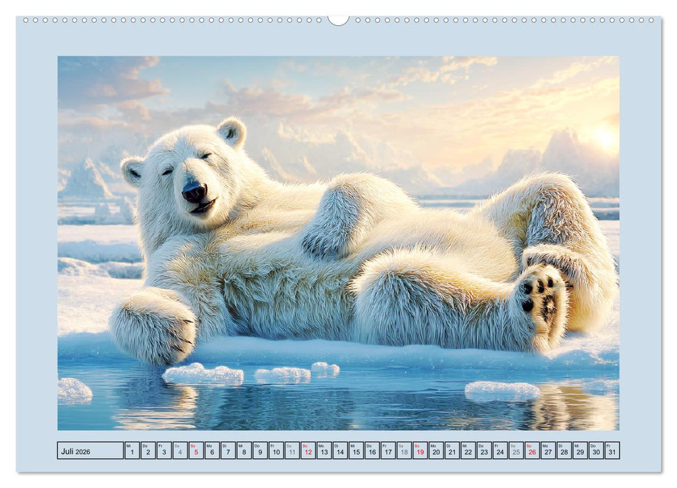 Im Reich der Eisbären. Imposante Könige des Nordlichts (CALVENDO Premium Wandkalender 2026)