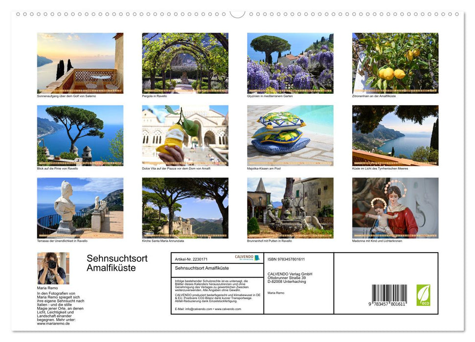 Sehnsuchtsort Amalfiküste (CALVENDO Premium Wandkalender 2026)