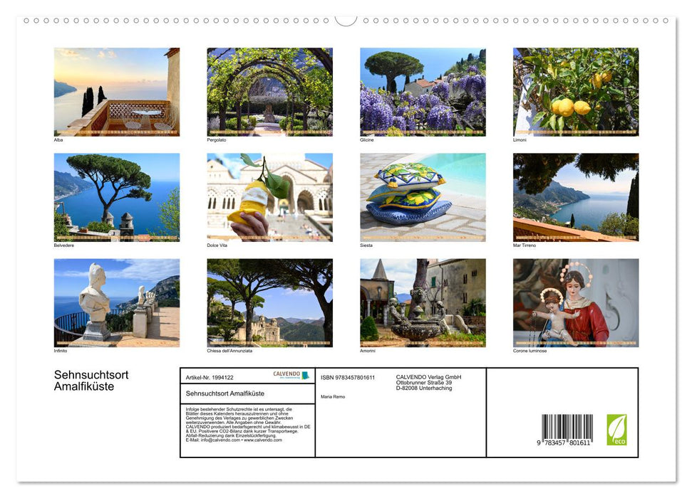 Sehnsuchtsort Amalfiküste (CALVENDO Premium Wandkalender 2026)