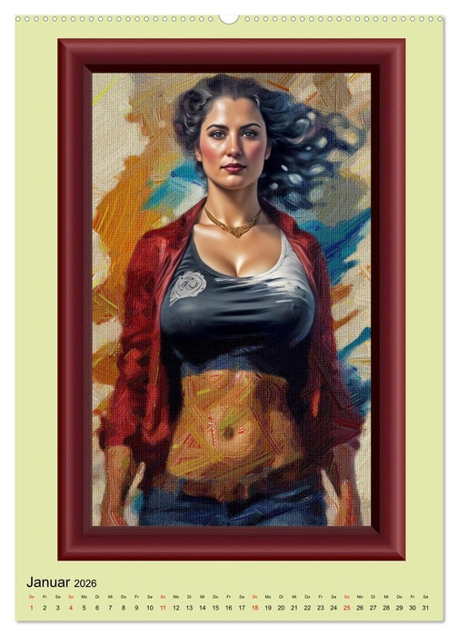 Das Wesentliche im Detail, Frauenporträts in Öl gemalt (CALVENDO Premium Wandkalender 2026)