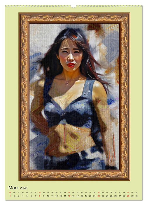 Das Wesentliche im Detail, Frauenporträts in Öl gemalt (CALVENDO Premium Wandkalender 2026)