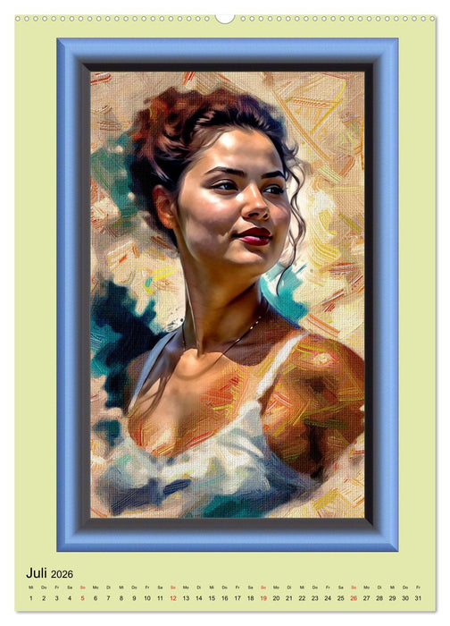 Das Wesentliche im Detail, Frauenporträts in Öl gemalt (CALVENDO Premium Wandkalender 2026)