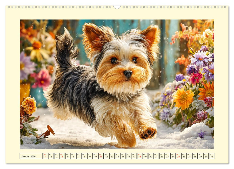 Yorkshire Terrier. Entzückende Minis mit Charme und Witz (CALVENDO Premium Wandkalender 2026)