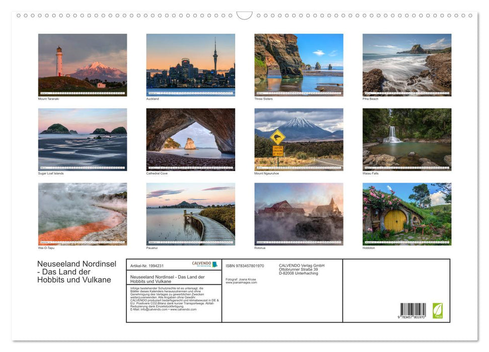 Neuseeland Nordinsel - Das Land der Hobbits und Vulkane (CALVENDO Wandkalender 2026)