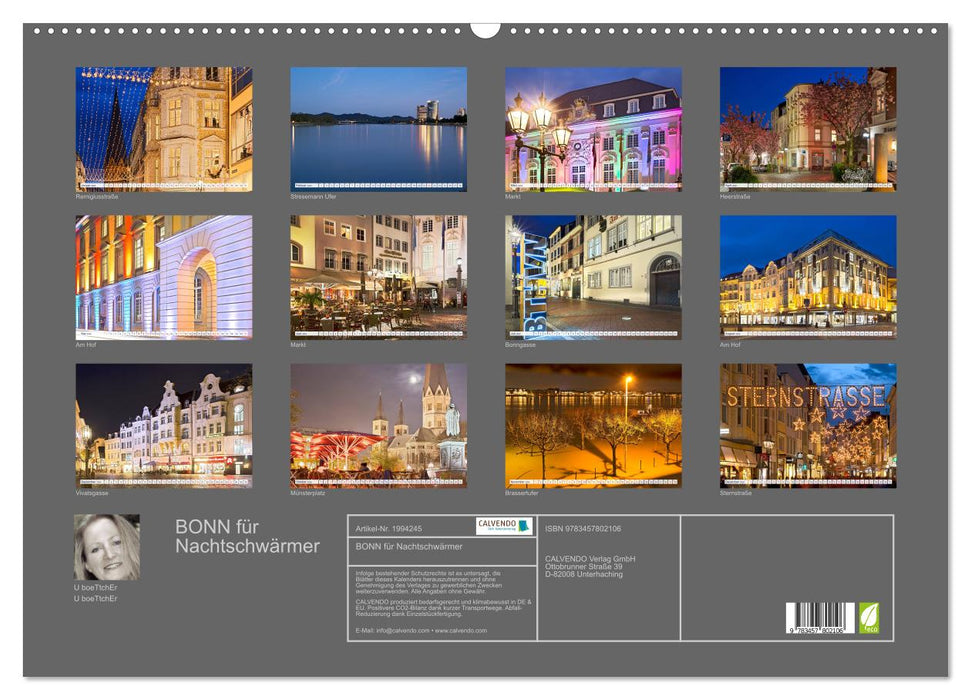 BONN für Nachtschwärmer (CALVENDO Wandkalender 2026)