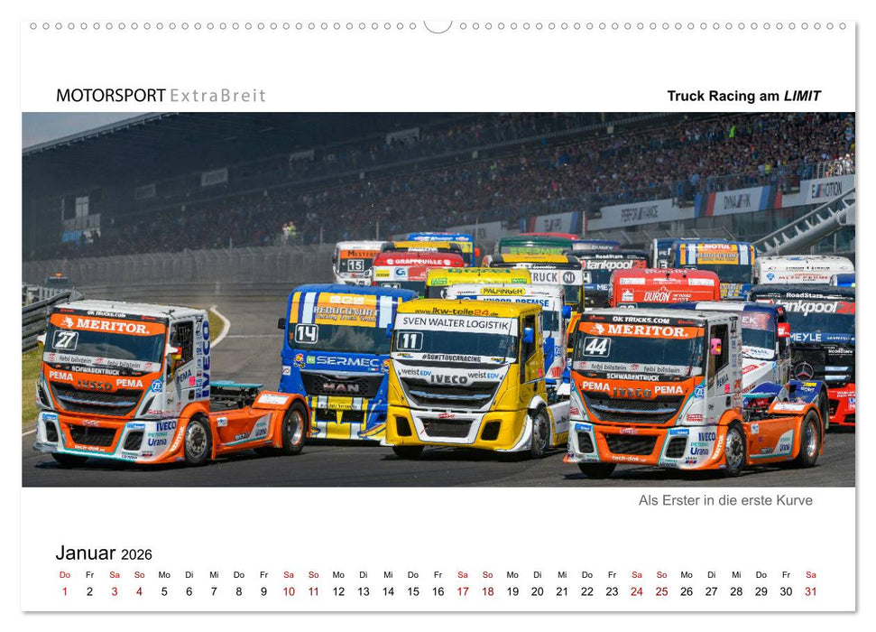 Truck Racing am LIMIT - Panoramabilder (CALVENDO Wandkalender 2026)