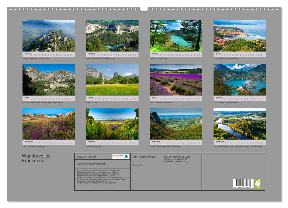 Wundervolles Frankreich (CALVENDO Wandkalender 2026)
