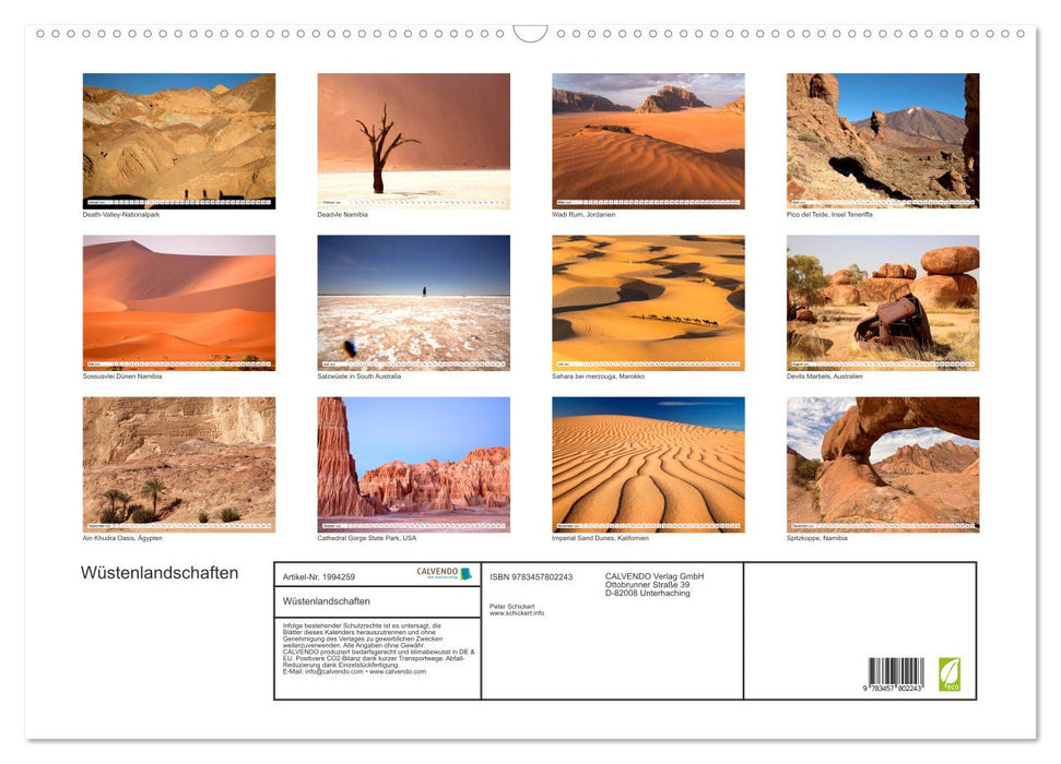 Wüstenlandschaften (CALVENDO Wandkalender 2026)