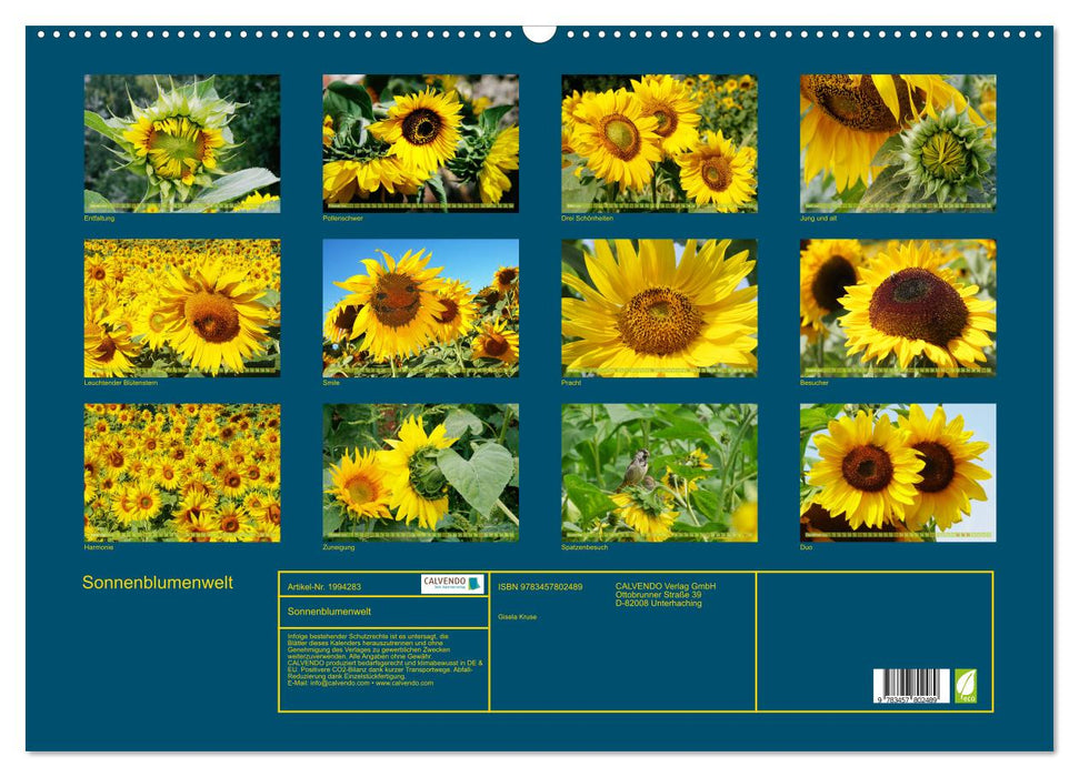 Sonnenblumenwelt (CALVENDO Wandkalender 2026)