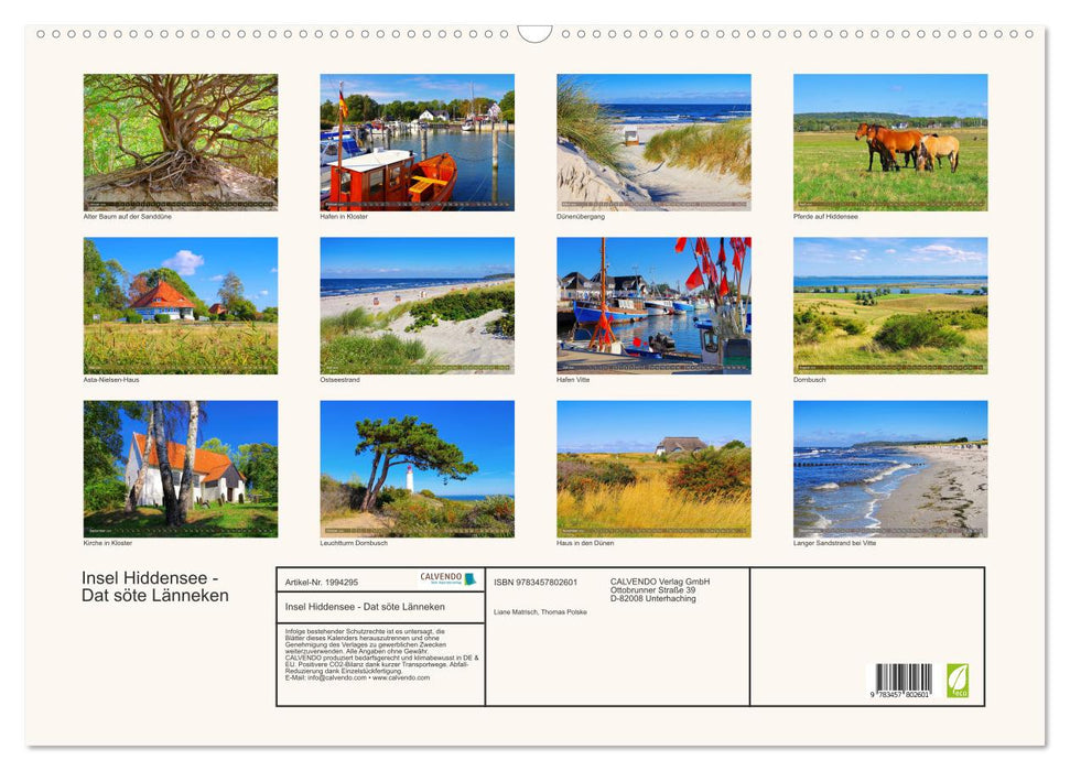 Insel Hiddensee - Dat söte Länneken (CALVENDO Wandkalender 2026)