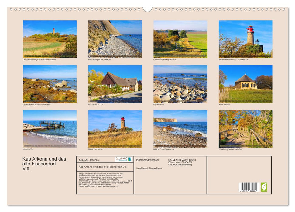 Kap Arkona und das alte Fischerdorf Vitt (CALVENDO Wandkalender 2026)