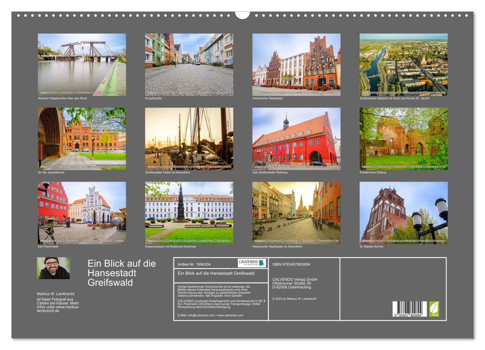 Ein Blick auf die Hansestadt Greifswald (CALVENDO Wandkalender 2026)