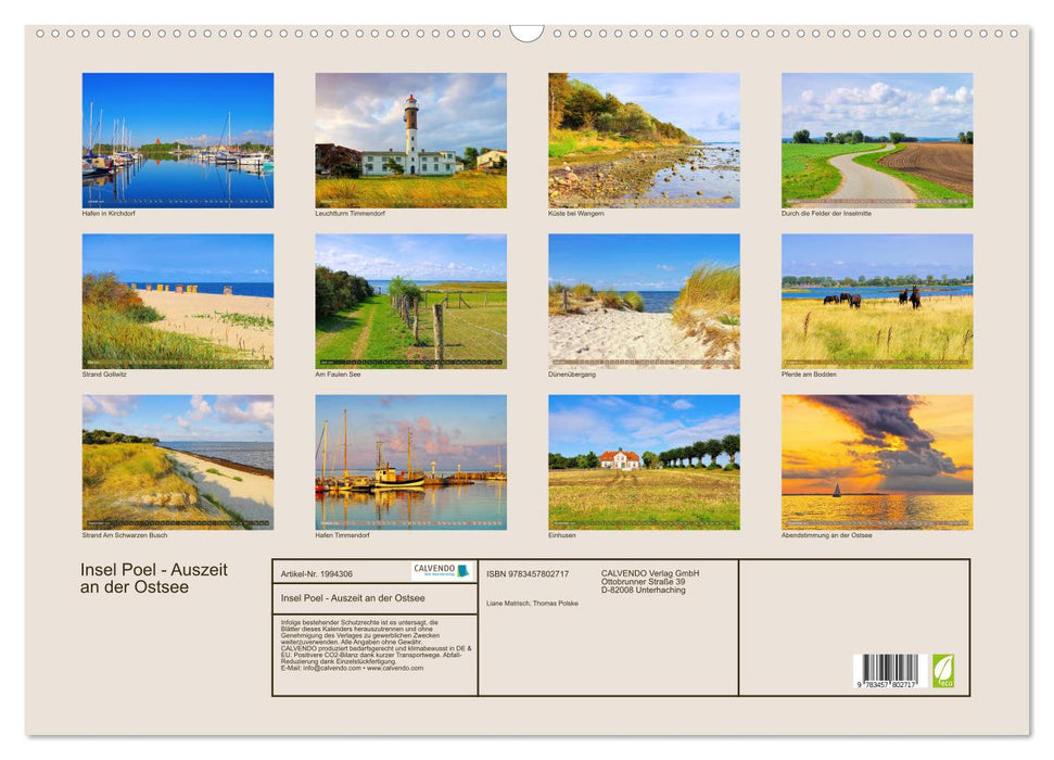 Insel Poel - Auszeit an der Ostsee (CALVENDO Wandkalender 2026)