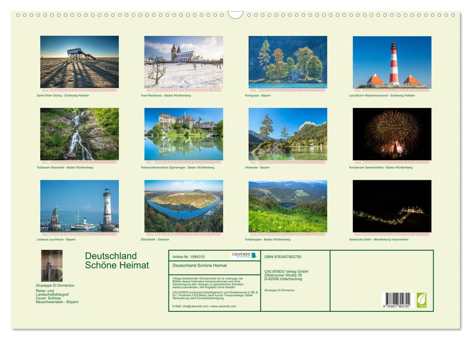 Deutschland Schöne Heimat (CALVENDO Wandkalender 2026)